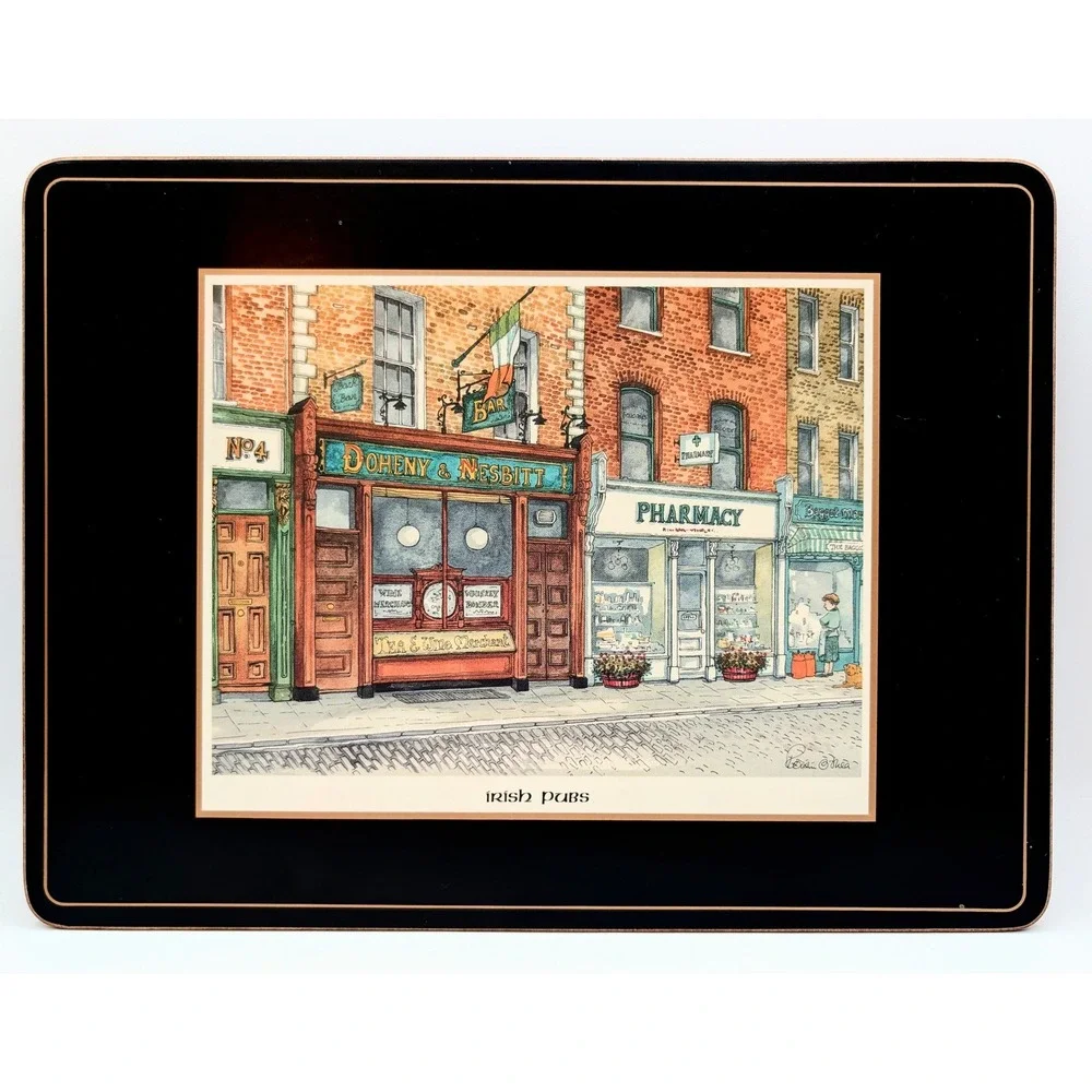 Vintage Pimpernel Irish Pubs Placemats Set of 6 Cork Backed Dublin Scenes